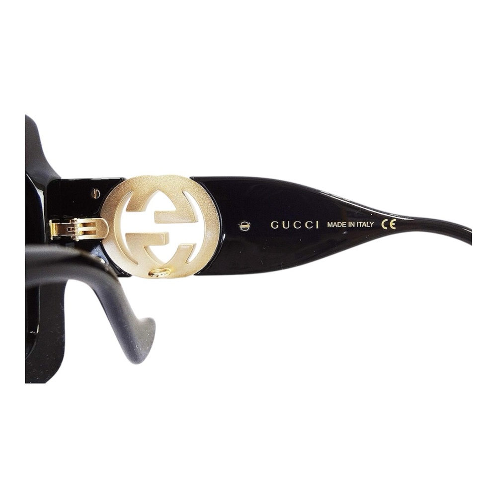 GUCCI Woman's Sunglasses Black Square Acetate Oversized ITALY - Picture 3 of 15